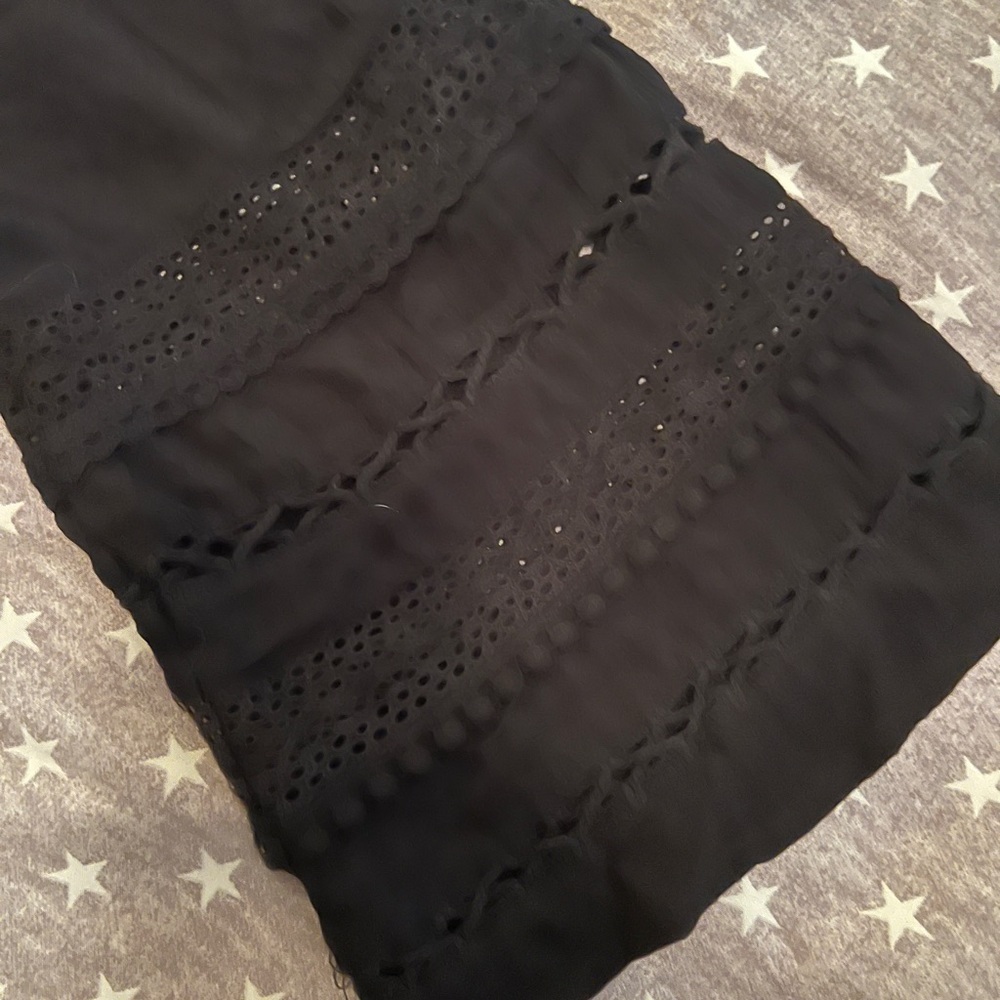 NWT BB Dakota Black 2 pcs Gerado Lace Drop Shoulder Keyhole Neck Crepe Dress XS - Picture 4 of 7